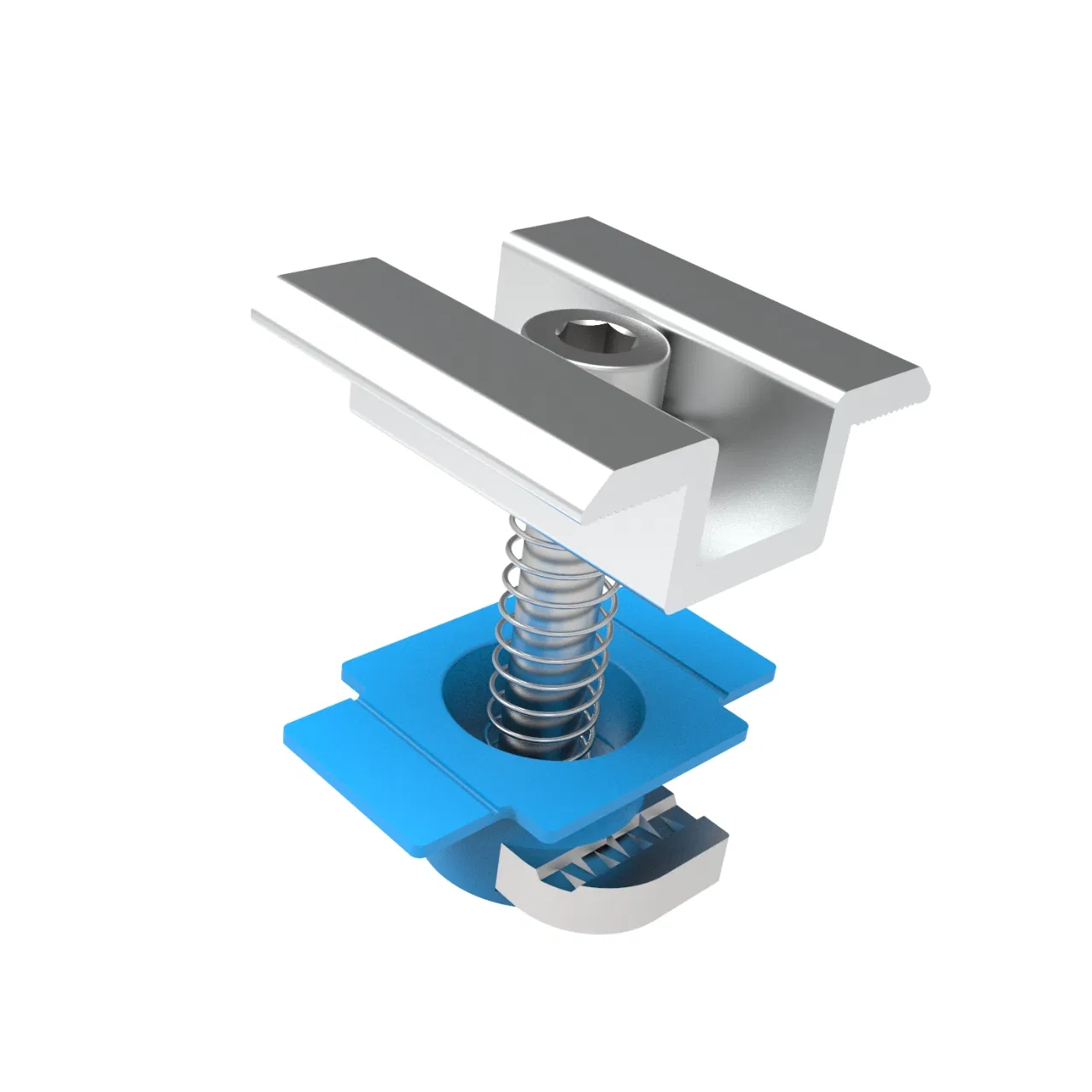Solar Mounting System Silver Black MID Clamp for Steel U Rail
