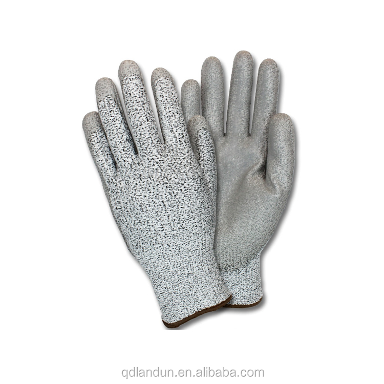 PU Coated Abrasion Cut Resistant Safety Work Gloves