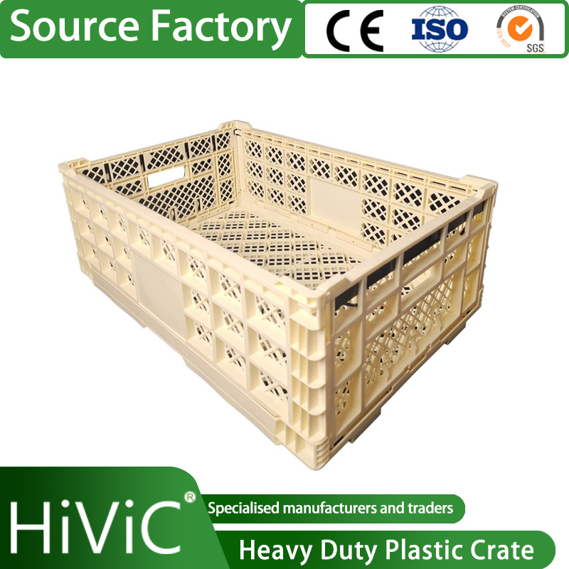 Heavy Duty HDPE Large Foldable Fruits Vegetable Collapsible Plastic Crate