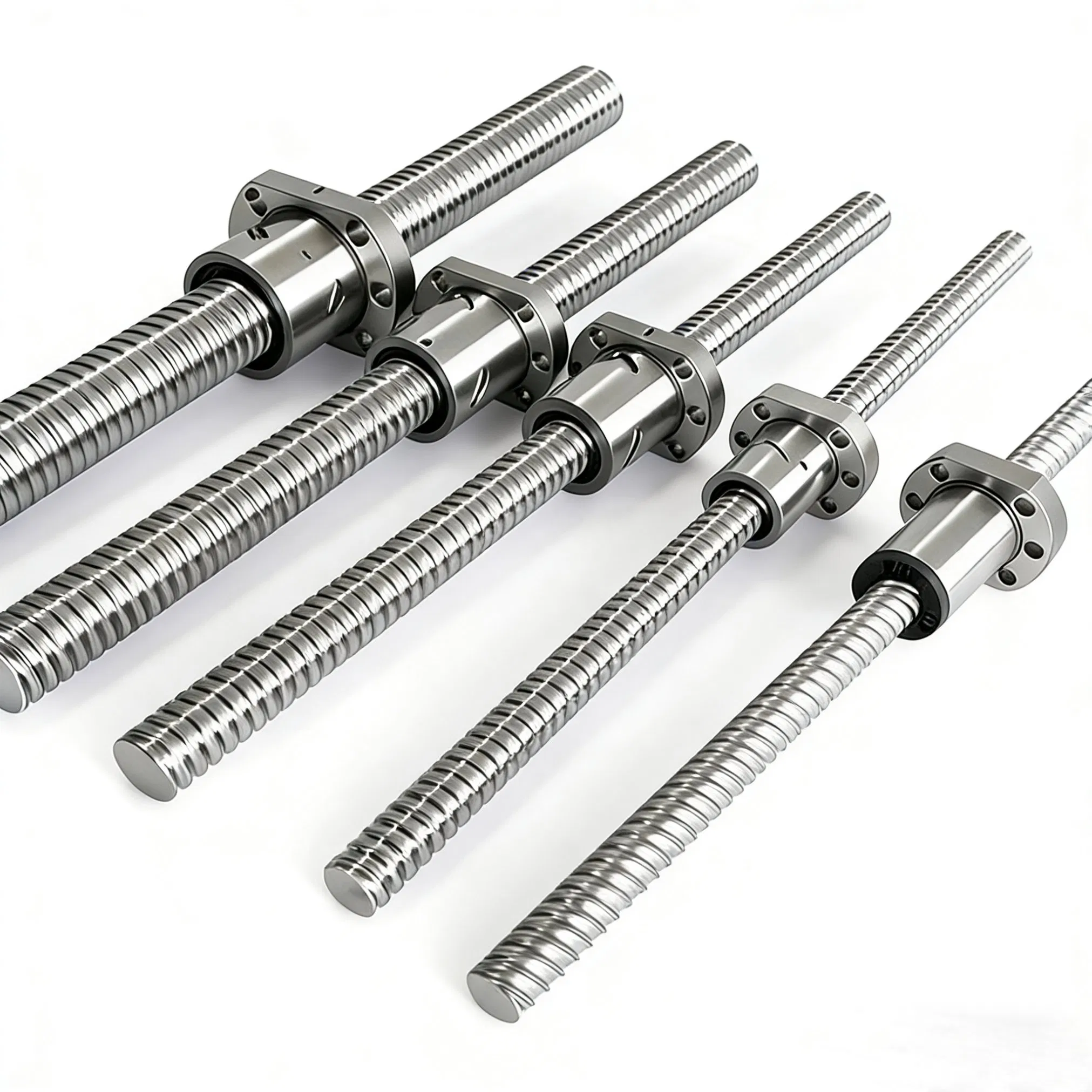 Double Nut Ball Screw High Precision Preloaded Linear Motion Ball Screw with Antibacklash Design for CNC Machine Center and High Precision Automation