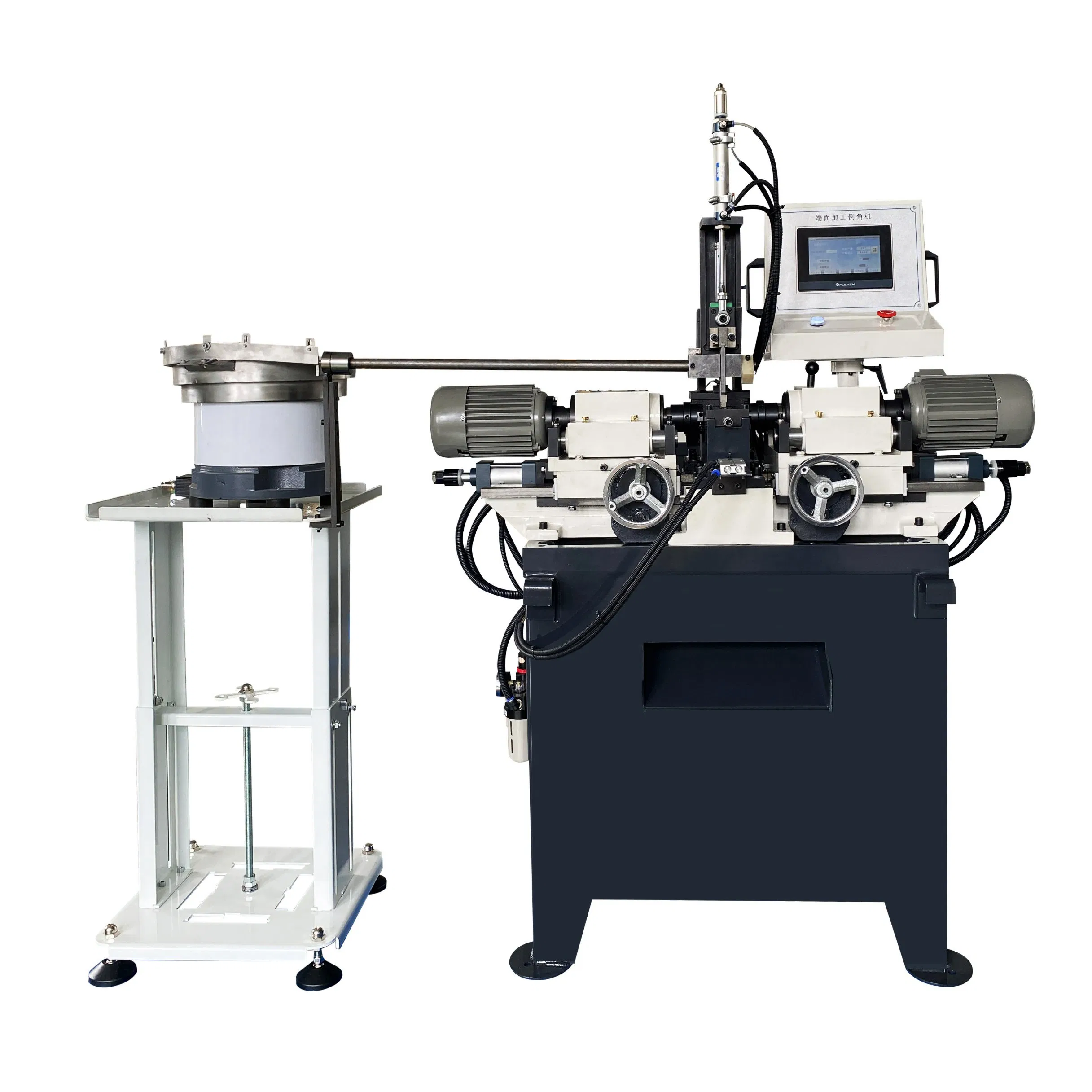 Double Side Automatic Chamfering Machine for Pipe and Round Bar Edge Deburring