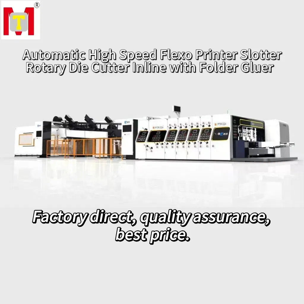 High Speed Flexo Printer Slotter Rotary Die Cutter Inline with Folder Gluer
