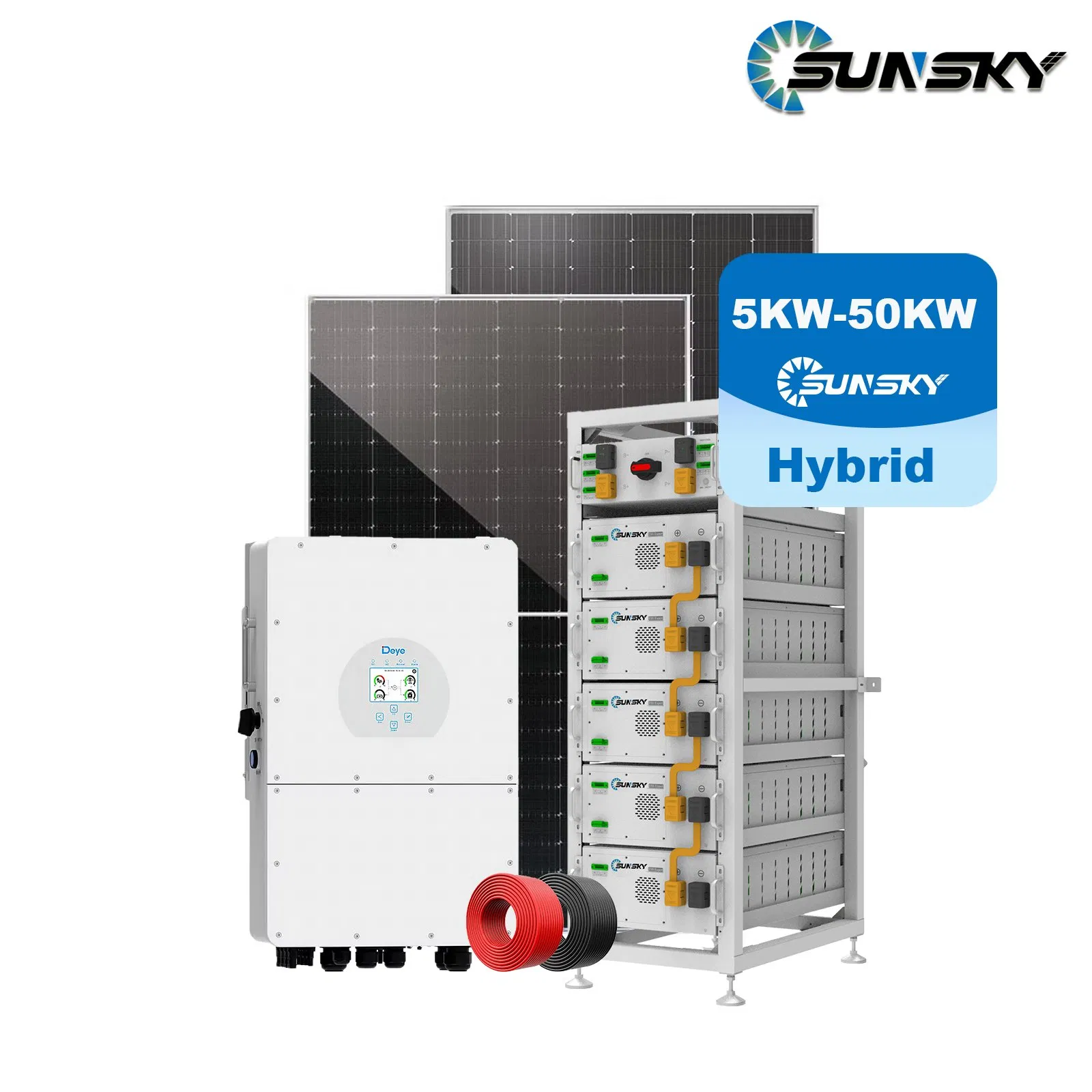 Hybrid Off-Grid On Grid Solar Photovoltaic Panel Battery Backup Home Energy Storage Solar System