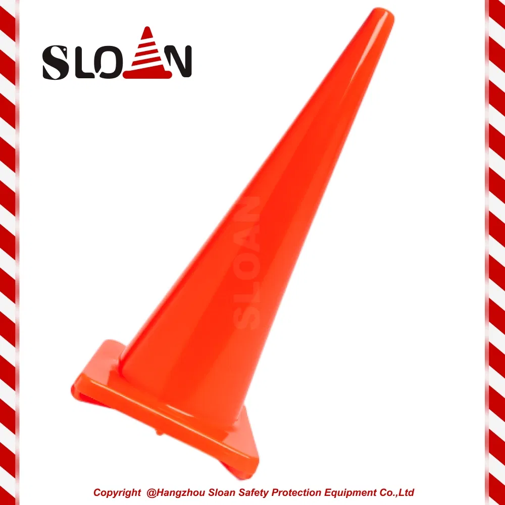 High Visibility 90cm Orange Traffic Cone for Road Safety