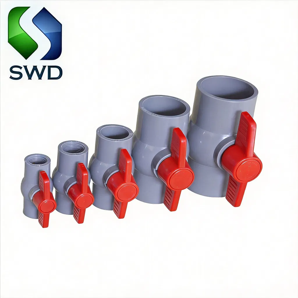 PVC Plastic Compact Ball Valve Pn10 Socket Threaded for Water Irrigation