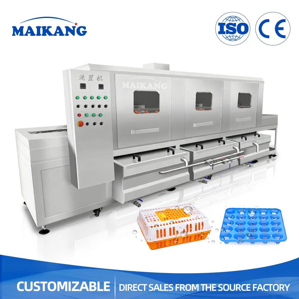 Stainless Steel Auto Industrial Cleaning Equipment Turnover Plastic Box Crate Tray Basket Washer