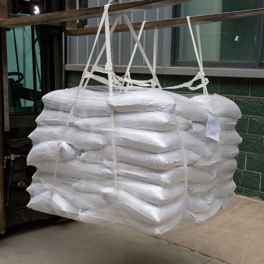 White Square Polypropylene Plastic Flexible Pallet Lifting Bag with Cross Lifting Straps
