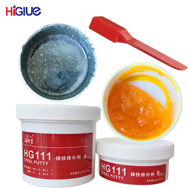 Higlue Epoxy Adhesive Putty, Steel Putty Metal Iron Aluminium Copper Repair with Free Knife