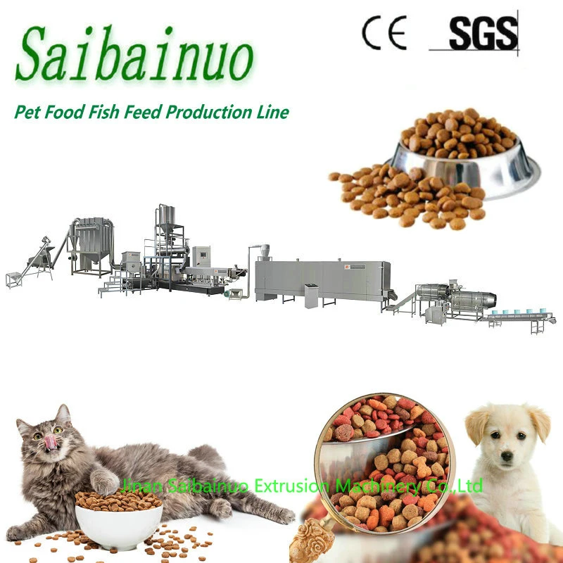 Industrial Automatic Sinking Floating Fish Feed Wet Dry Animal Pet Dog Cat Food Manufacturing Processing Extruder Production Line Making Machine
