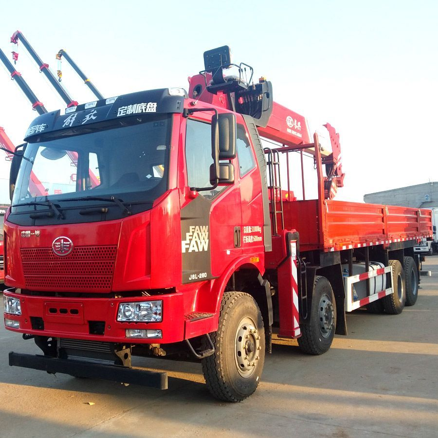 FAW 8×4 350HP Truck-Mounted Crane Mobile Crane Truck for Construction Site Development