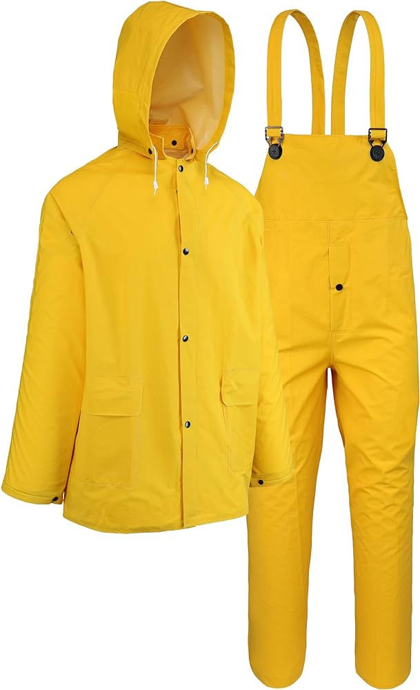 PVC Polyester 0.28mm Construction Industrial Reusable Rain Coat Waterproof Raincoat