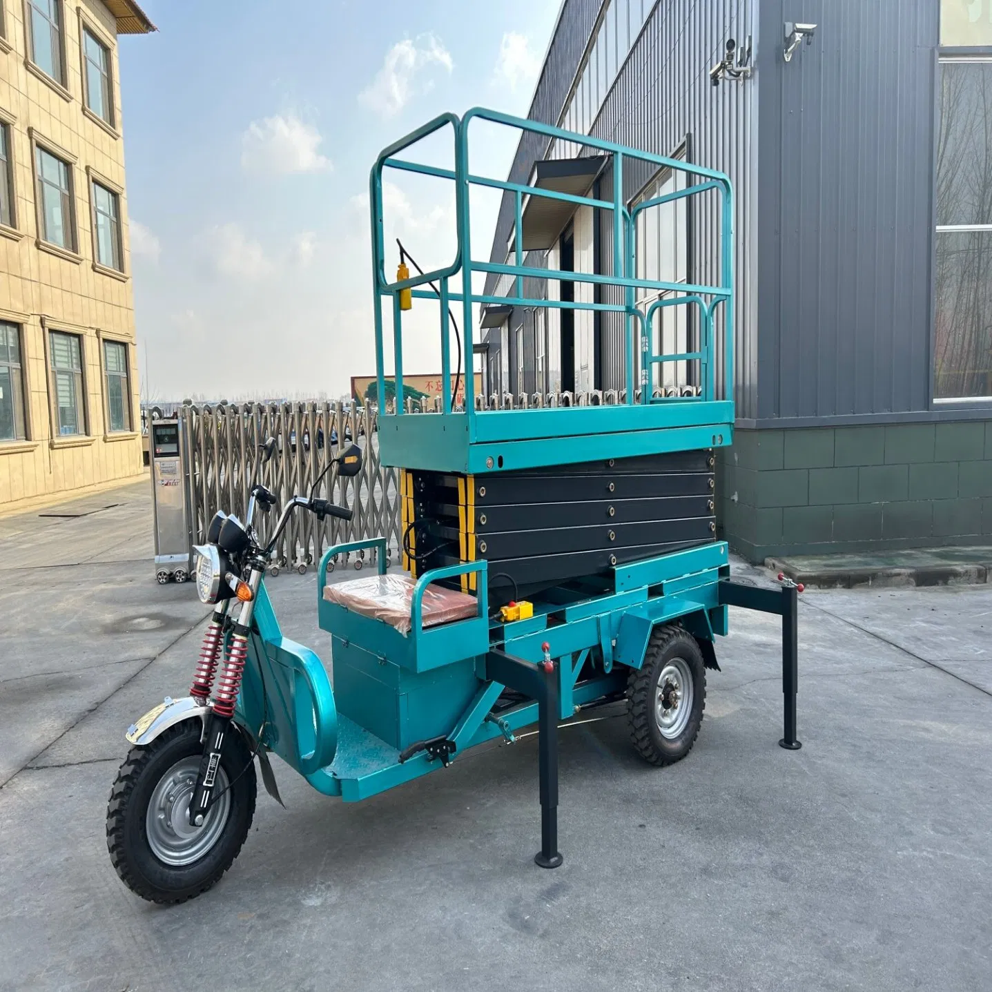 Hydraulic Scissor Lift Trolley Carrying Table Platform Tricycle