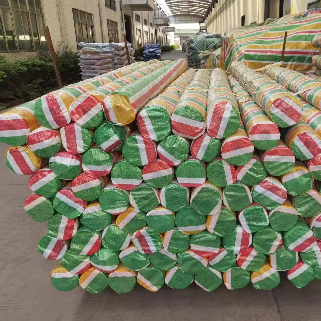 Stripe Tarpaulin Rolls for Outdoor Protection and Covering