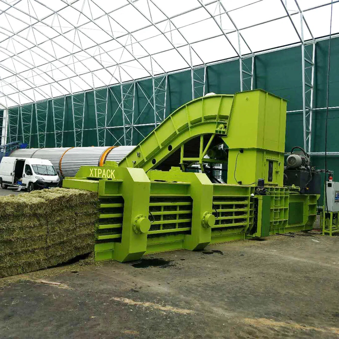 High Capacity Large-Sized Full Auto Recycling Baling Machine for Waste Paper Cardboard Boxes Plastic Woven Bags Film Cotton Yarn Straw Clothes Metal