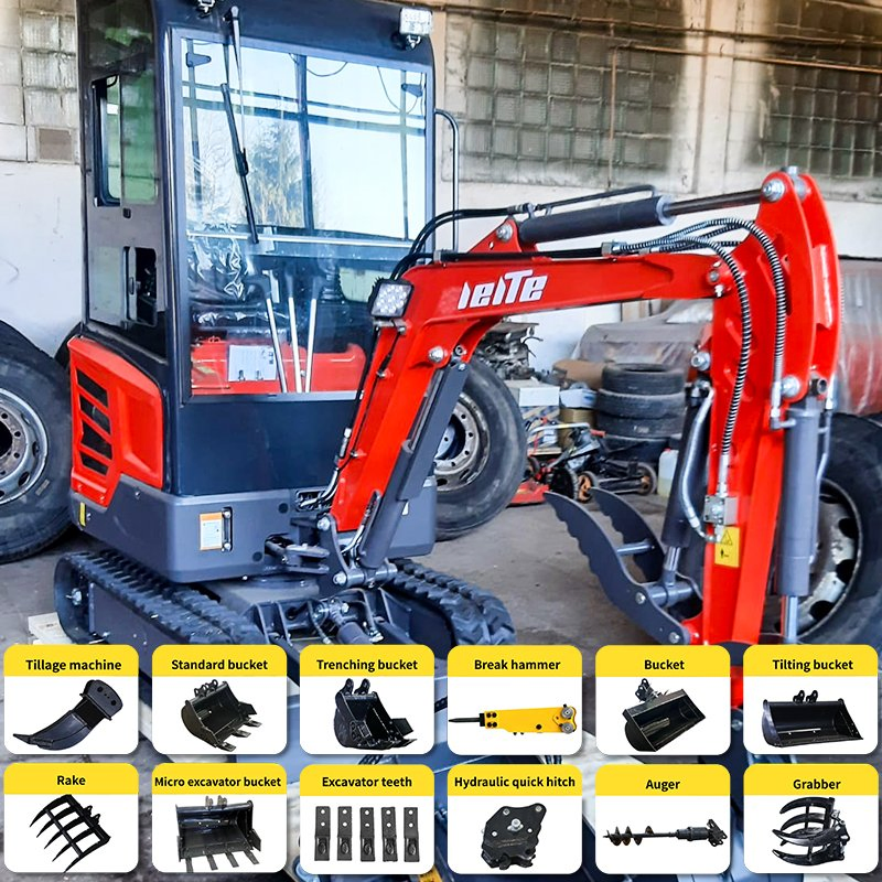 Mini Excavator 1.8 Ton Fast Ship Multi-Function Digger Small Crawler Farm Excavator
