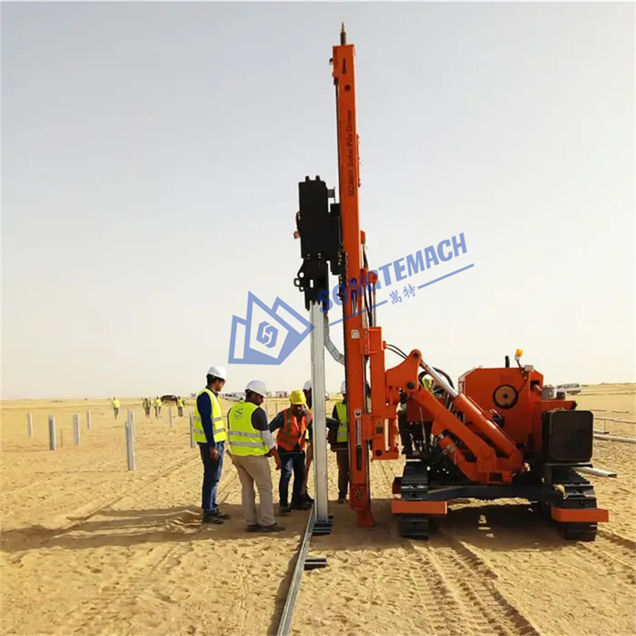 Solar Energy Photovoltaic Vibratory Pile Driver Hydraulic Solar Post Driving Ramming Machine Piling Machine for Solar Farms Plants