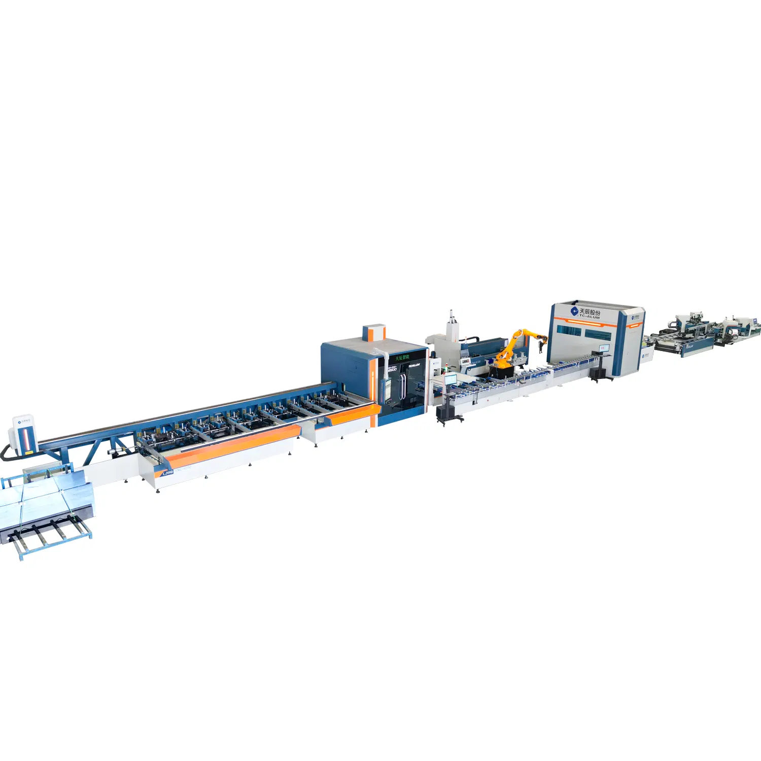 Intelligent Aluminum Door Window Manufacturing Line - Integrated CNC Processing & Buffer Stations