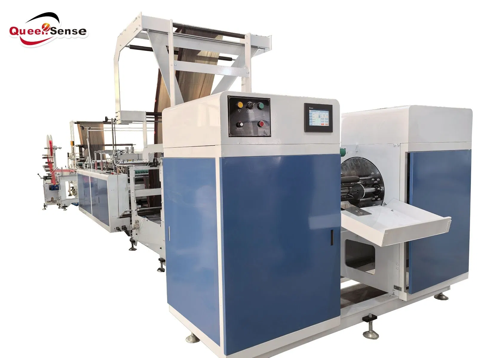 Rope Threading Garbage Rolling Plastic Bag Making Machine with Folding
