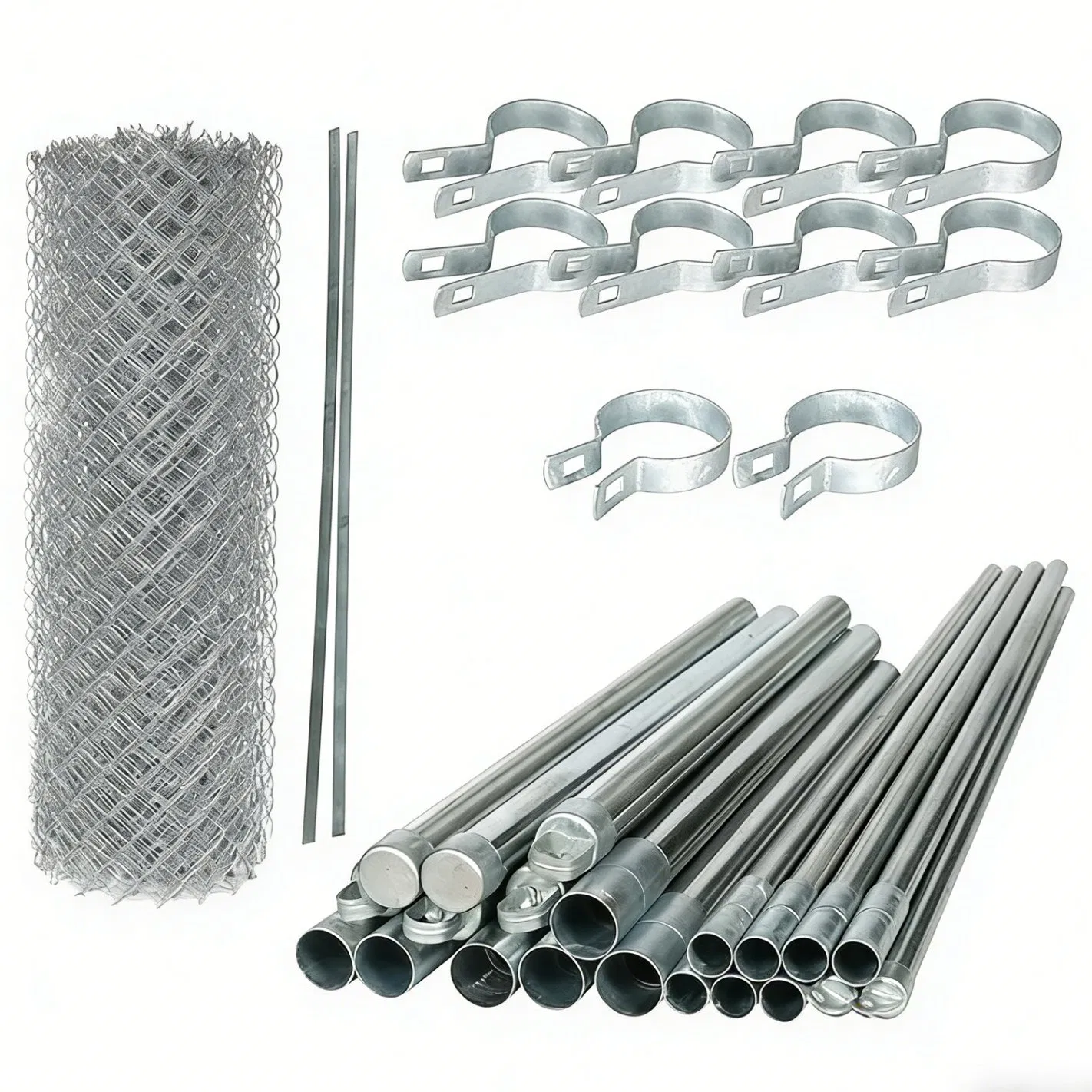 Temporary Hot-Dipped Galvanized Chain Link Wire Mesh Connected Cylinder Post Security Fence